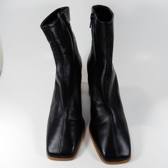 FREE PEOPLE Sienna Square Toe Ankle BOOTS Size 40 9.5 10 Black Leather NEW $198 - Picture 15 of 16
